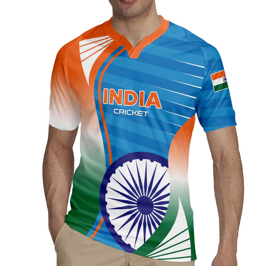 Custom India Cricket Rugby Jersey Men in Blue Champions 2025