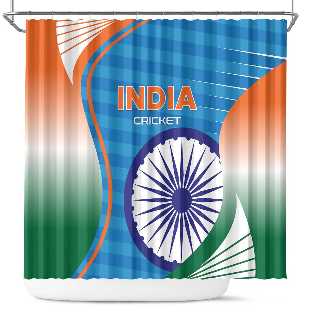 India Cricket Shower Curtain Men in Blue Champions 2025