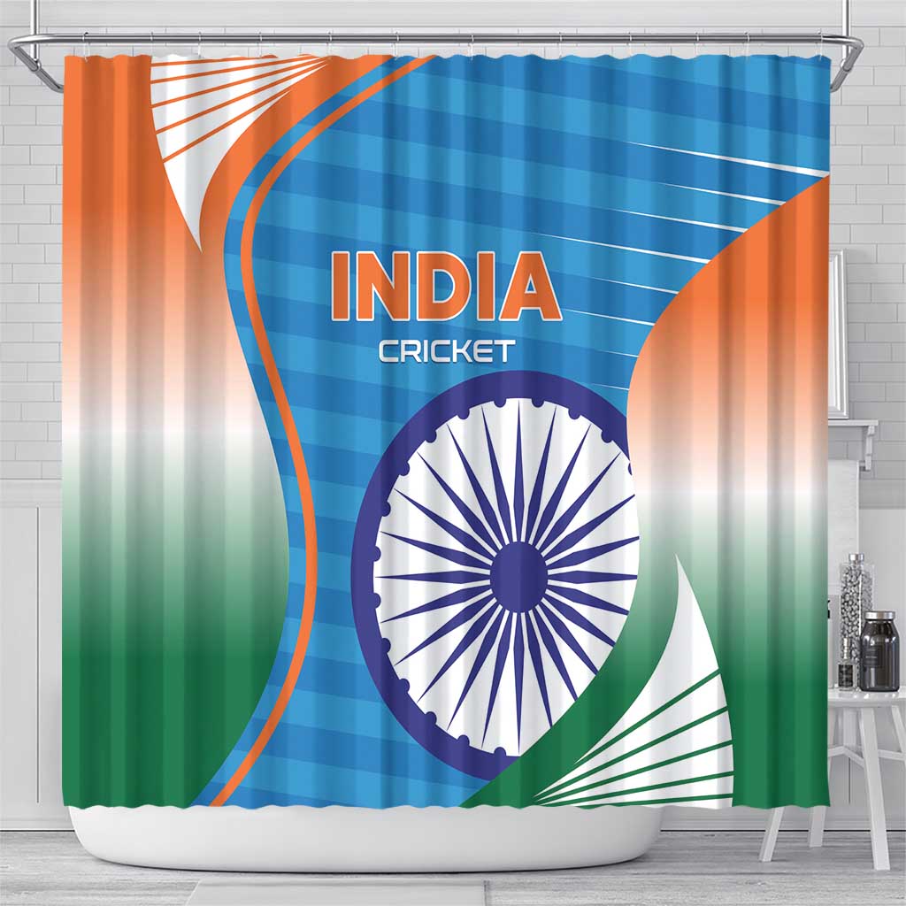 India Cricket Shower Curtain Men in Blue Champions 2025