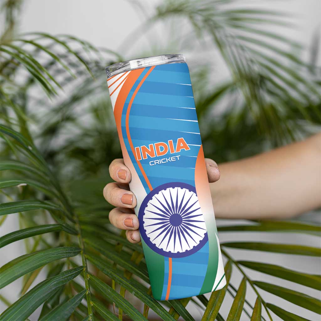 Custom India Cricket Skinny Tumbler Men in Blue Champions 2025