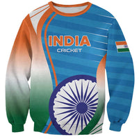 Custom India Cricket Sweatshirt Men in Blue Champions 2025