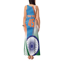 Custom India Cricket Tank Maxi Dress Men in Blue Champions 2025