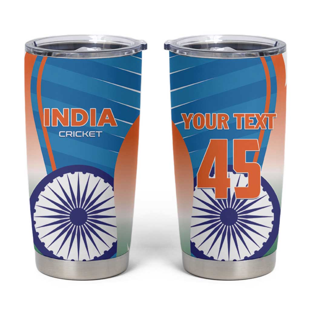 Custom India Cricket Tumbler Cup Men in Blue Champions 2025