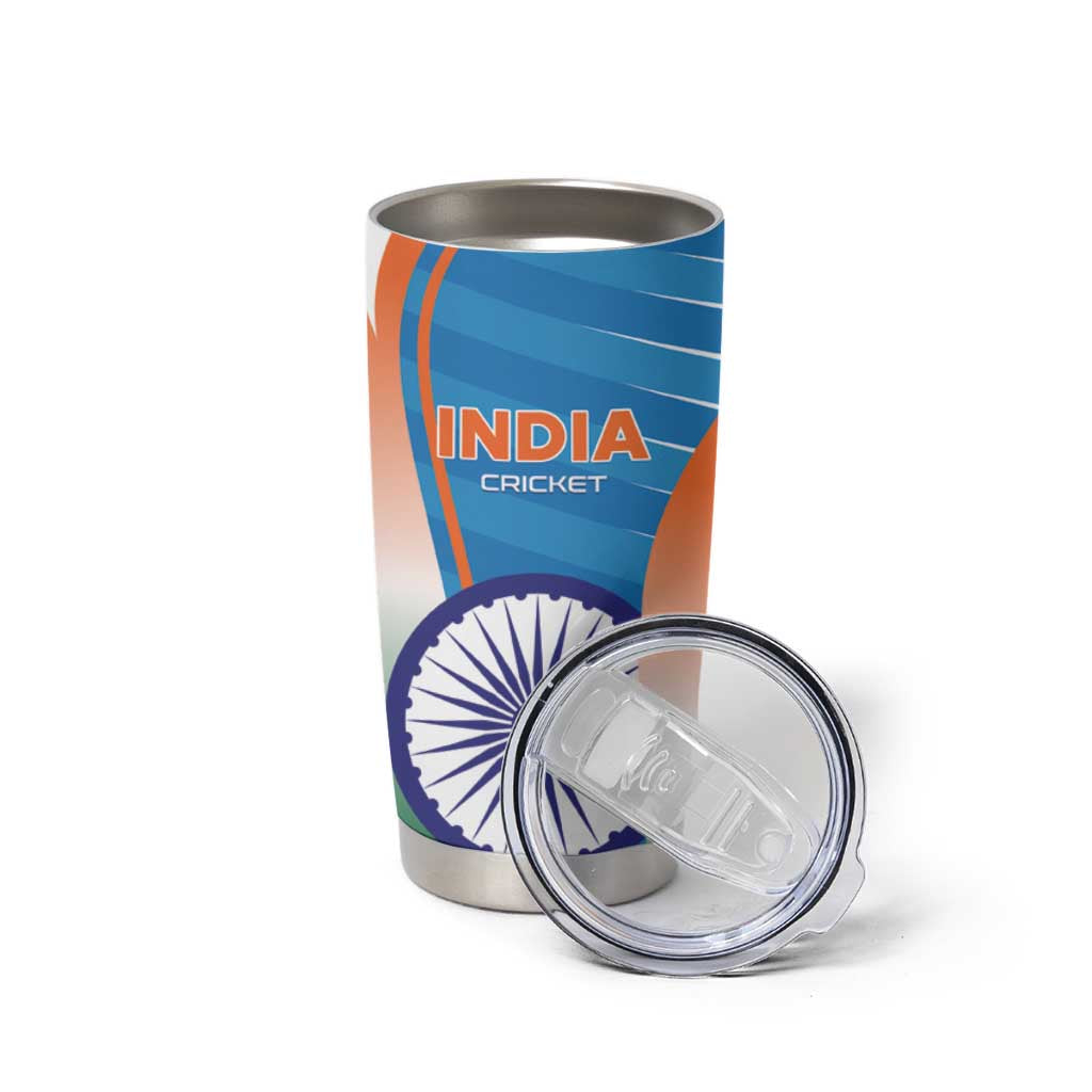 Custom India Cricket Tumbler Cup Men in Blue Champions 2025