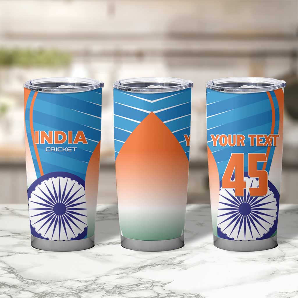 Custom India Cricket Tumbler Cup Men in Blue Champions 2025