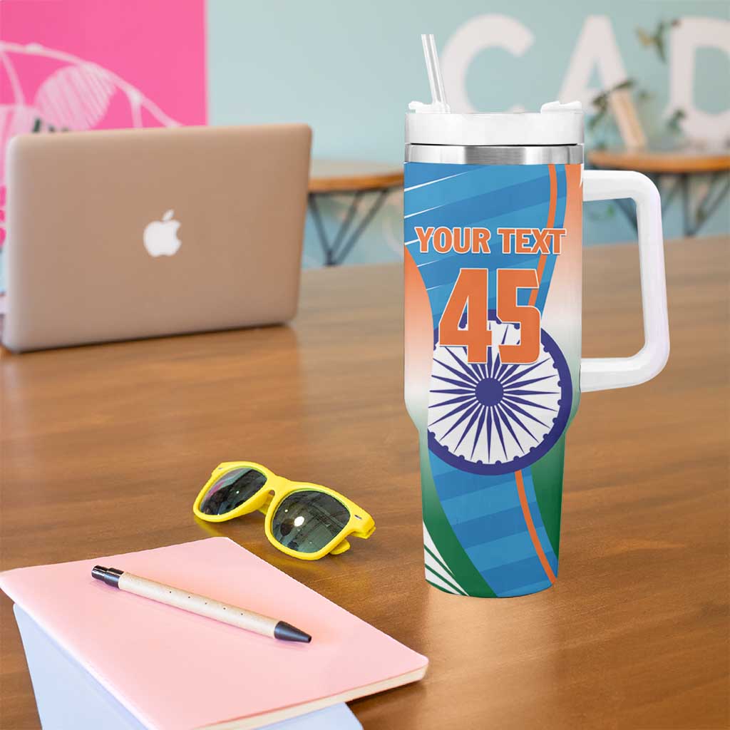 Custom India Cricket Tumbler With Handle Men in Blue Champions 2025