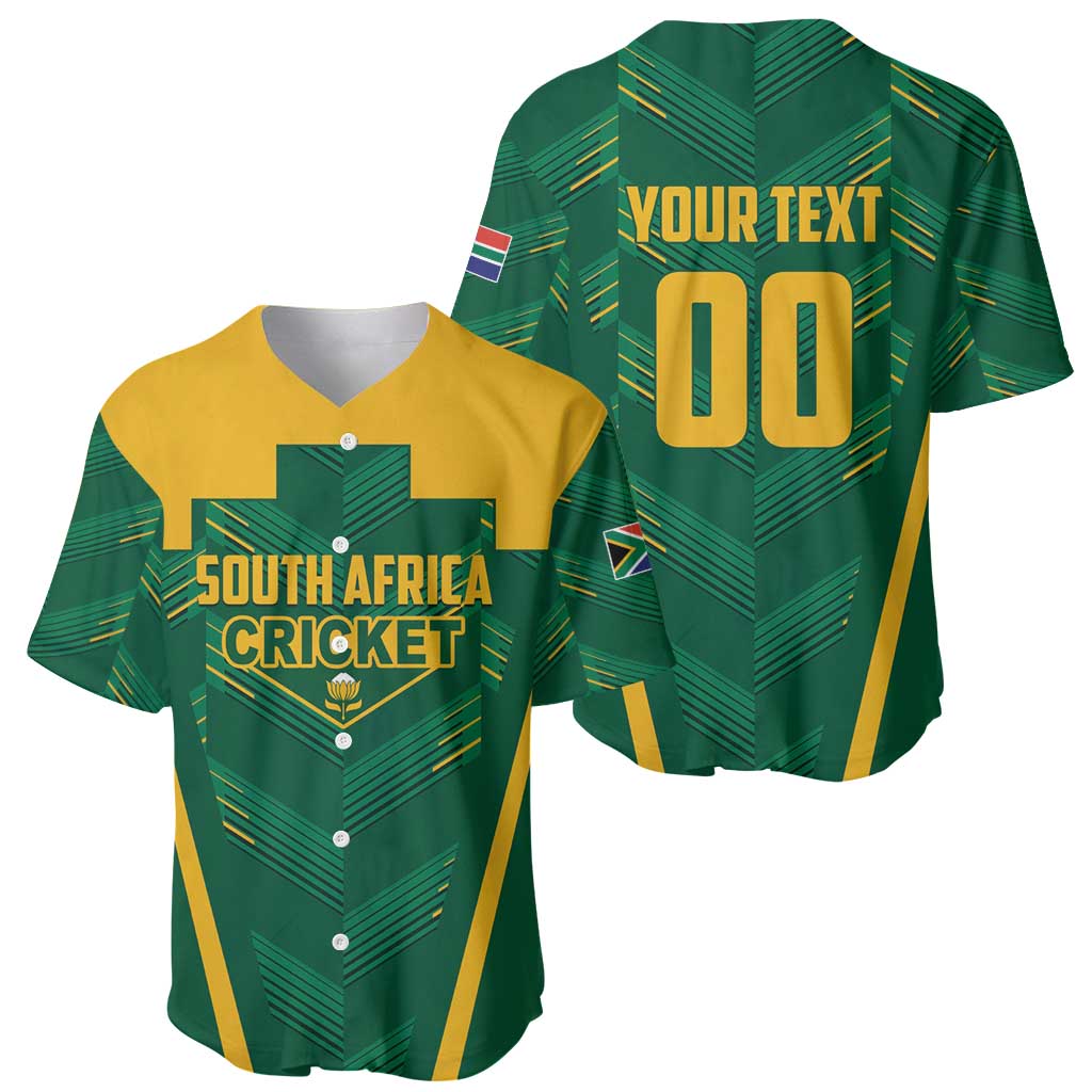 Custom South Africa Cricket Baseball Jersey SA Protea Woza Nawe