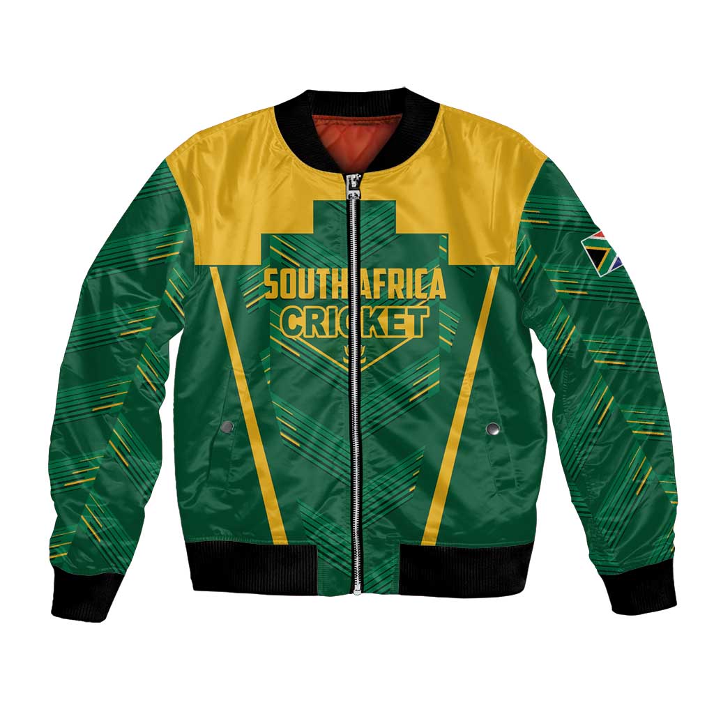 Custom South Africa Cricket Bomber Jacket SA Protea Woza Nawe