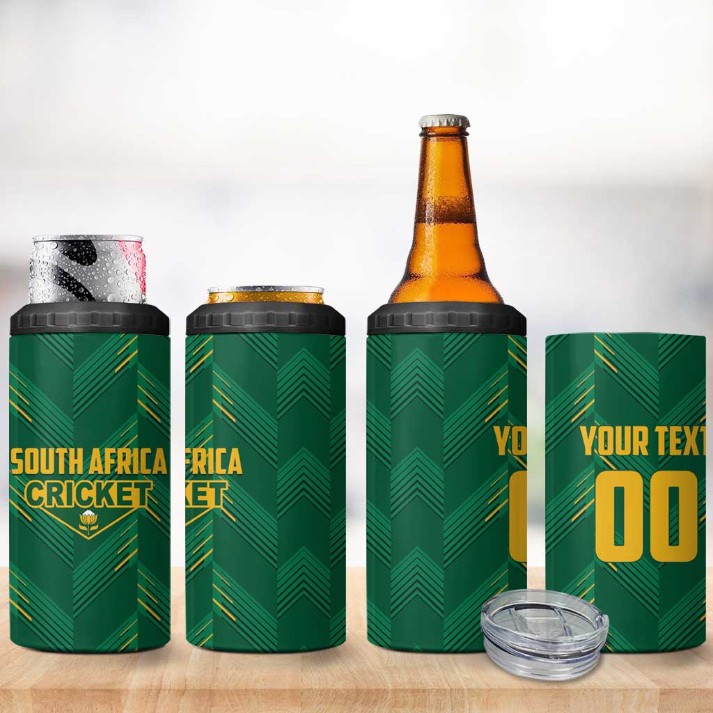 Custom South Africa Cricket 4 in 1 Can Cooler Tumbler SA Protea Woza Nawe