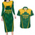 Custom South Africa Cricket Couples Matching Long Sleeve Bodycon Dress and Hawaiian Shirt SA Protea Woza Nawe