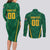 Custom South Africa Cricket Couples Matching Long Sleeve Bodycon Dress and Long Sleeve Button Shirt SA Protea Woza Nawe