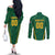 Custom South Africa Cricket Couples Matching Off The Shoulder Long Sleeve Dress and Long Sleeve Button Shirt SA Protea Woza Nawe