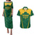 Custom South Africa Cricket Couples Matching Puletasi and Hawaiian Shirt SA Protea Woza Nawe