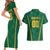 Custom South Africa Cricket Couples Matching Short Sleeve Bodycon Dress and Hawaiian Shirt SA Protea Woza Nawe