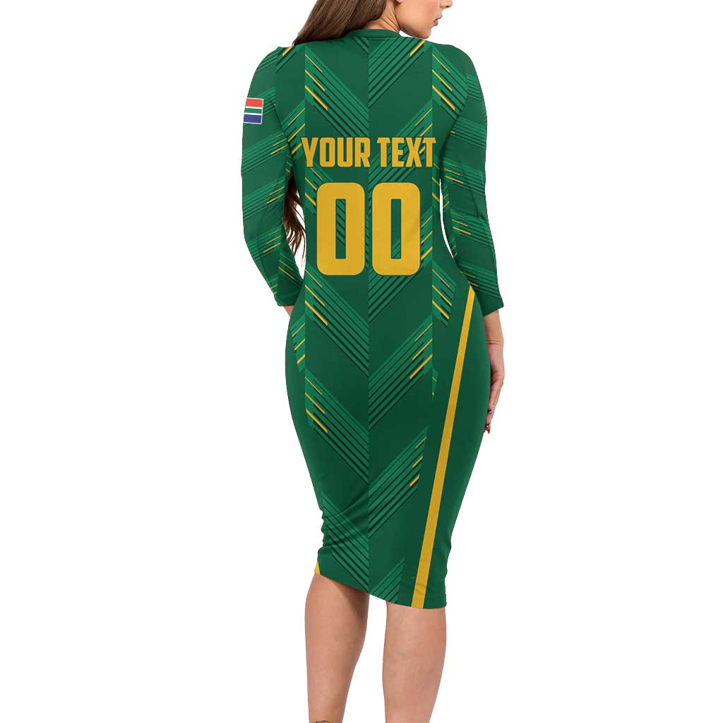 Custom South Africa Cricket Family Matching Long Sleeve Bodycon Dress and Hawaiian Shirt SA Protea Woza Nawe