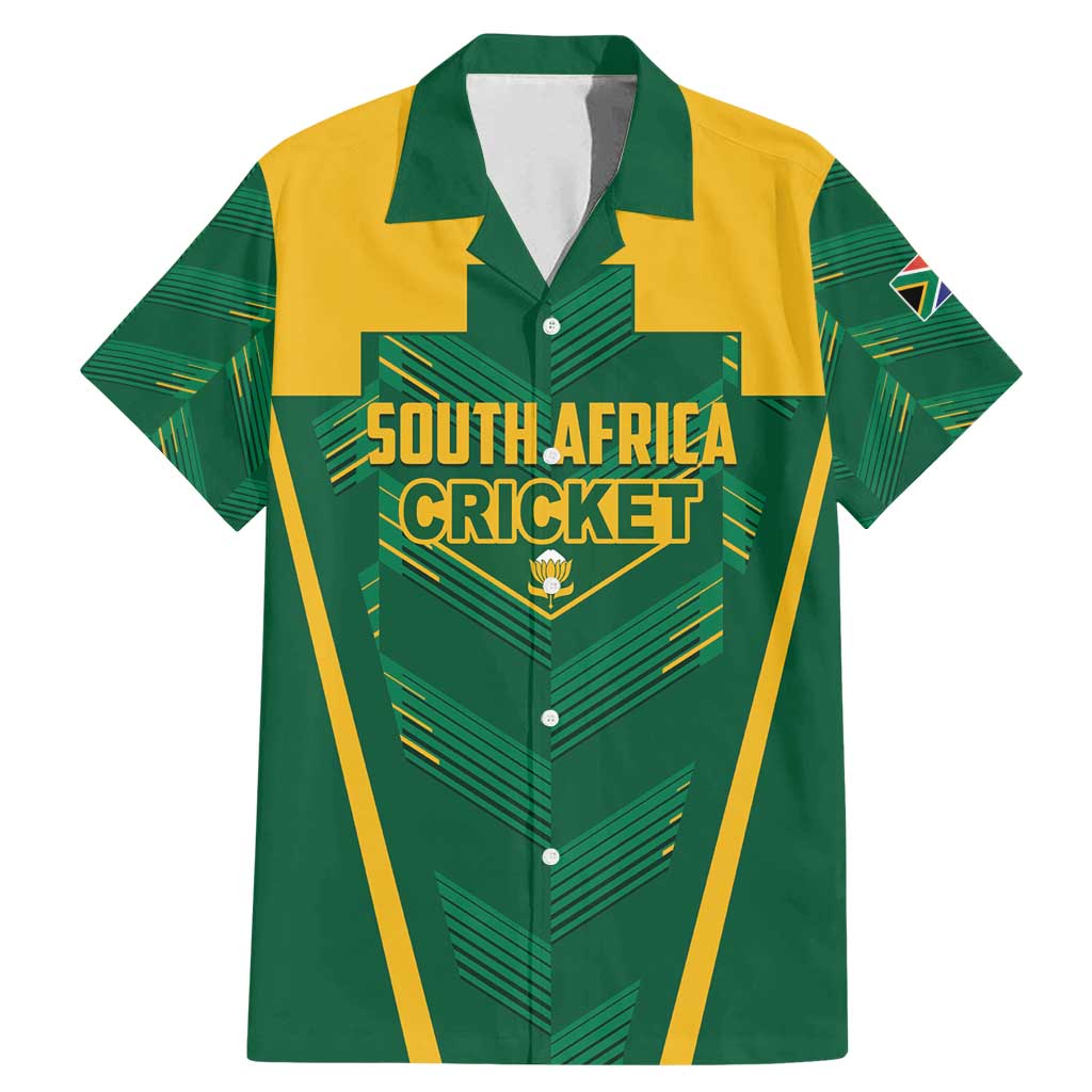 Custom South Africa Cricket Family Matching Mermaid Dress and Hawaiian Shirt SA Protea Woza Nawe