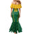 Custom South Africa Cricket Family Matching Mermaid Dress and Hawaiian Shirt SA Protea Woza Nawe