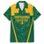 Custom South Africa Cricket Family Matching Off The Shoulder Long Sleeve Dress and Hawaiian Shirt SA Protea Woza Nawe