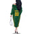 Custom South Africa Cricket Family Matching Off The Shoulder Long Sleeve Dress and Hawaiian Shirt SA Protea Woza Nawe