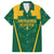 Custom South Africa Cricket Family Matching Off Shoulder Maxi Dress and Hawaiian Shirt SA Protea Woza Nawe