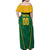 Custom South Africa Cricket Family Matching Off Shoulder Maxi Dress and Hawaiian Shirt SA Protea Woza Nawe