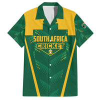 Custom South Africa Cricket Family Matching Short Sleeve Bodycon Dress and Hawaiian Shirt SA Protea Woza Nawe
