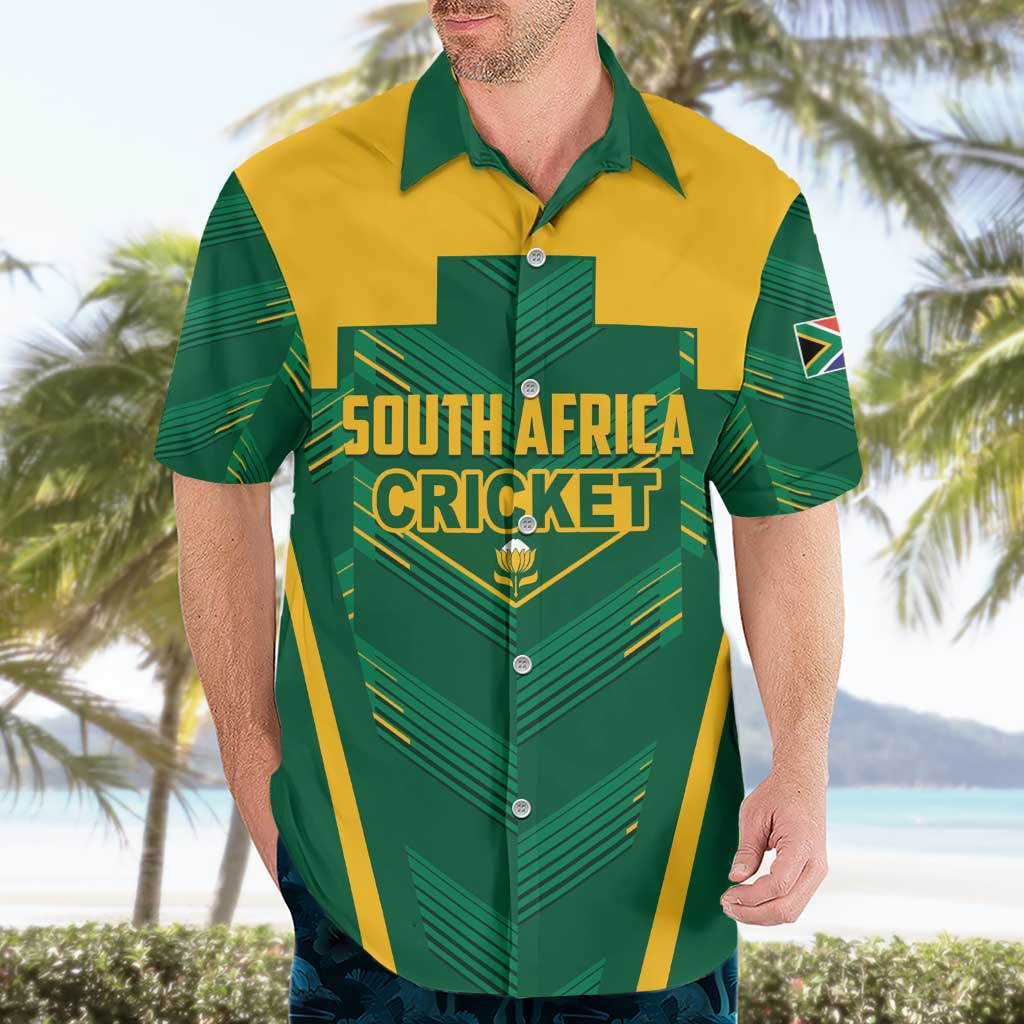 Custom South Africa Cricket Hawaiian Shirt SA Protea Woza Nawe