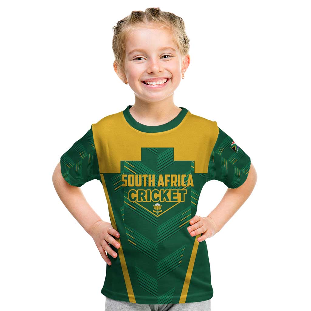 Custom South Africa Cricket Kid T Shirt SA Protea Woza Nawe