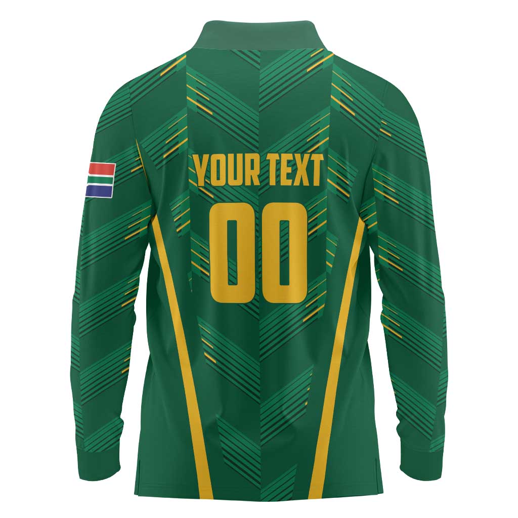 Custom South Africa Cricket Long Sleeve Polo Shirt SA Protea Woza Nawe