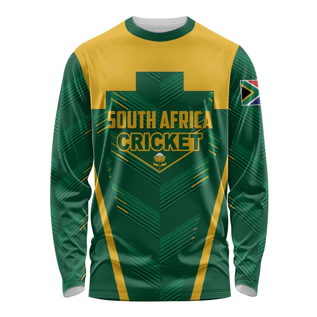 Custom South Africa Cricket Long Sleeve Shirt SA Protea Woza Nawe