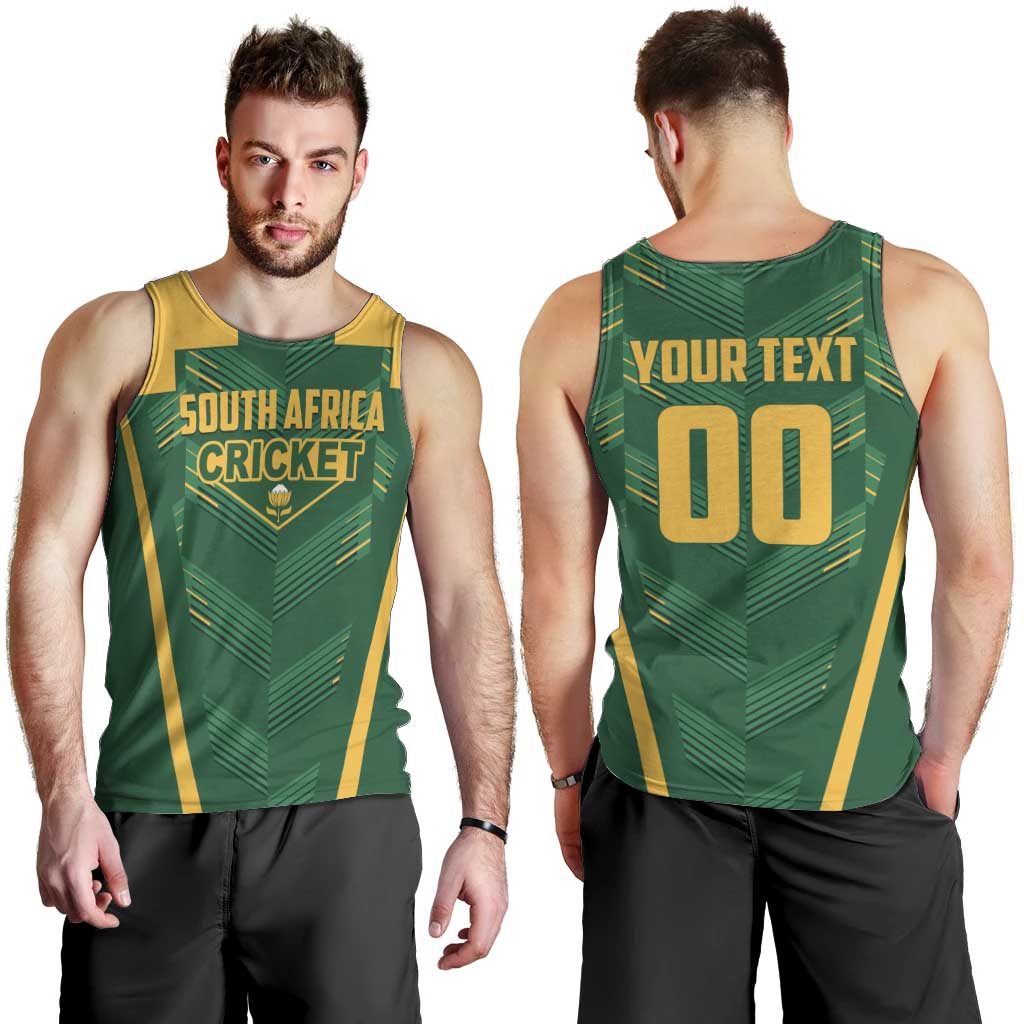 Custom South Africa Cricket Men Tank Top SA Protea Woza Nawe