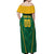 Custom South Africa Cricket Off Shoulder Maxi Dress SA Protea Woza Nawe