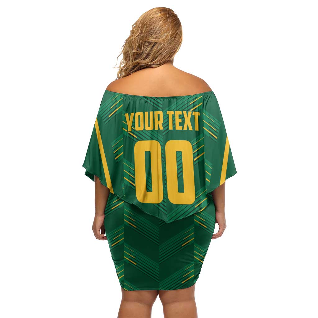 Custom South Africa Cricket Off Shoulder Short Dress SA Protea Woza Nawe