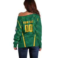 Custom South Africa Cricket Off Shoulder Sweater SA Protea Woza Nawe