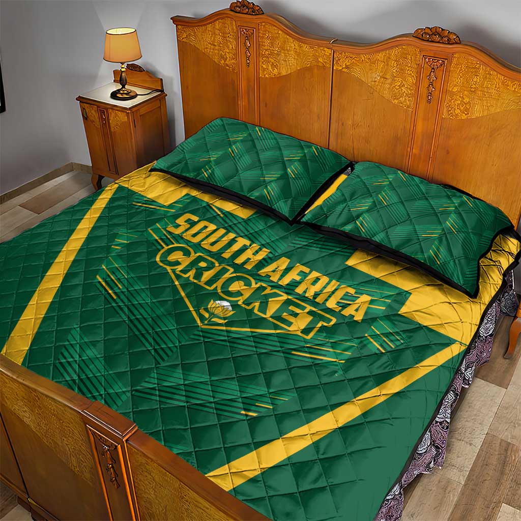 South Africa Cricket Quilt Bed Set SA Protea Woza Nawe