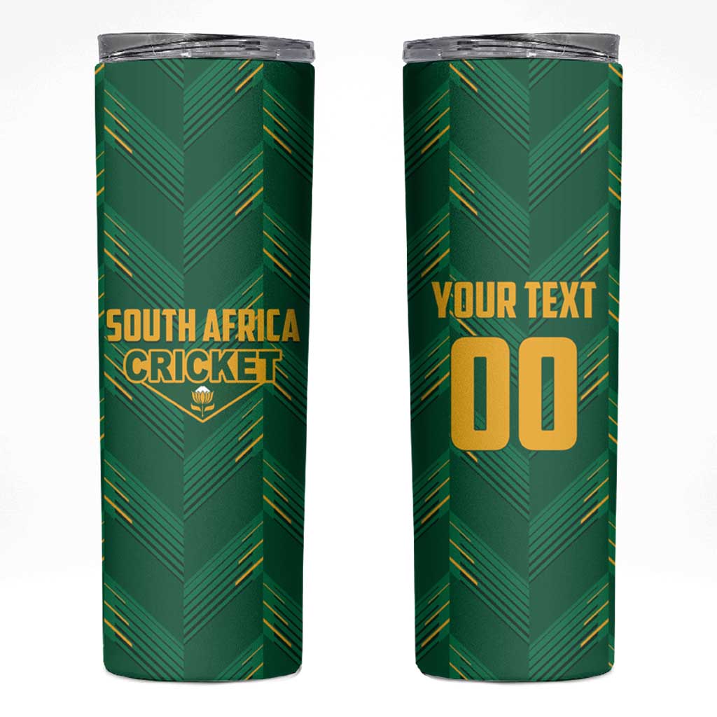 Custom South Africa Cricket Skinny Tumbler SA Protea Woza Nawe