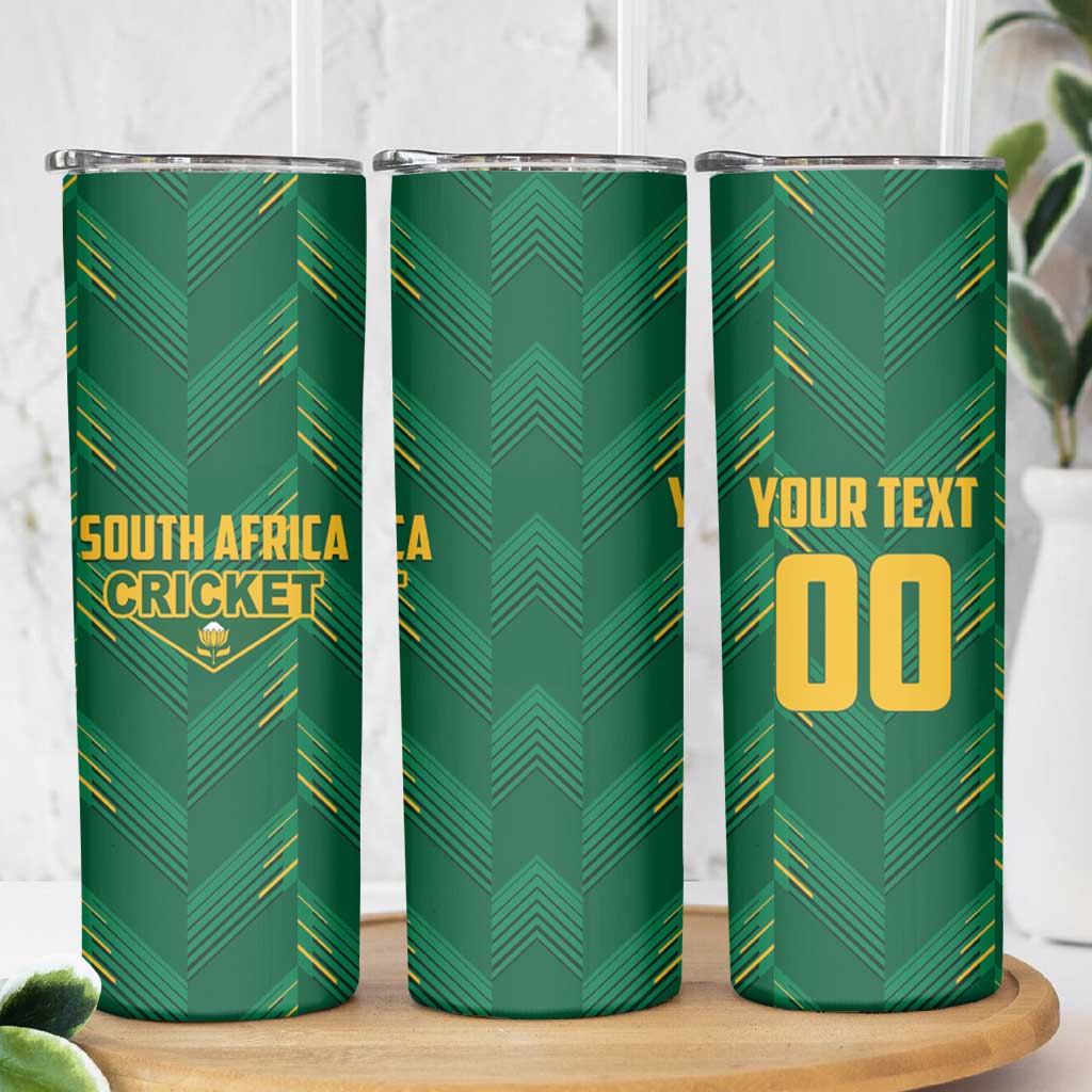 Custom South Africa Cricket Skinny Tumbler SA Protea Woza Nawe