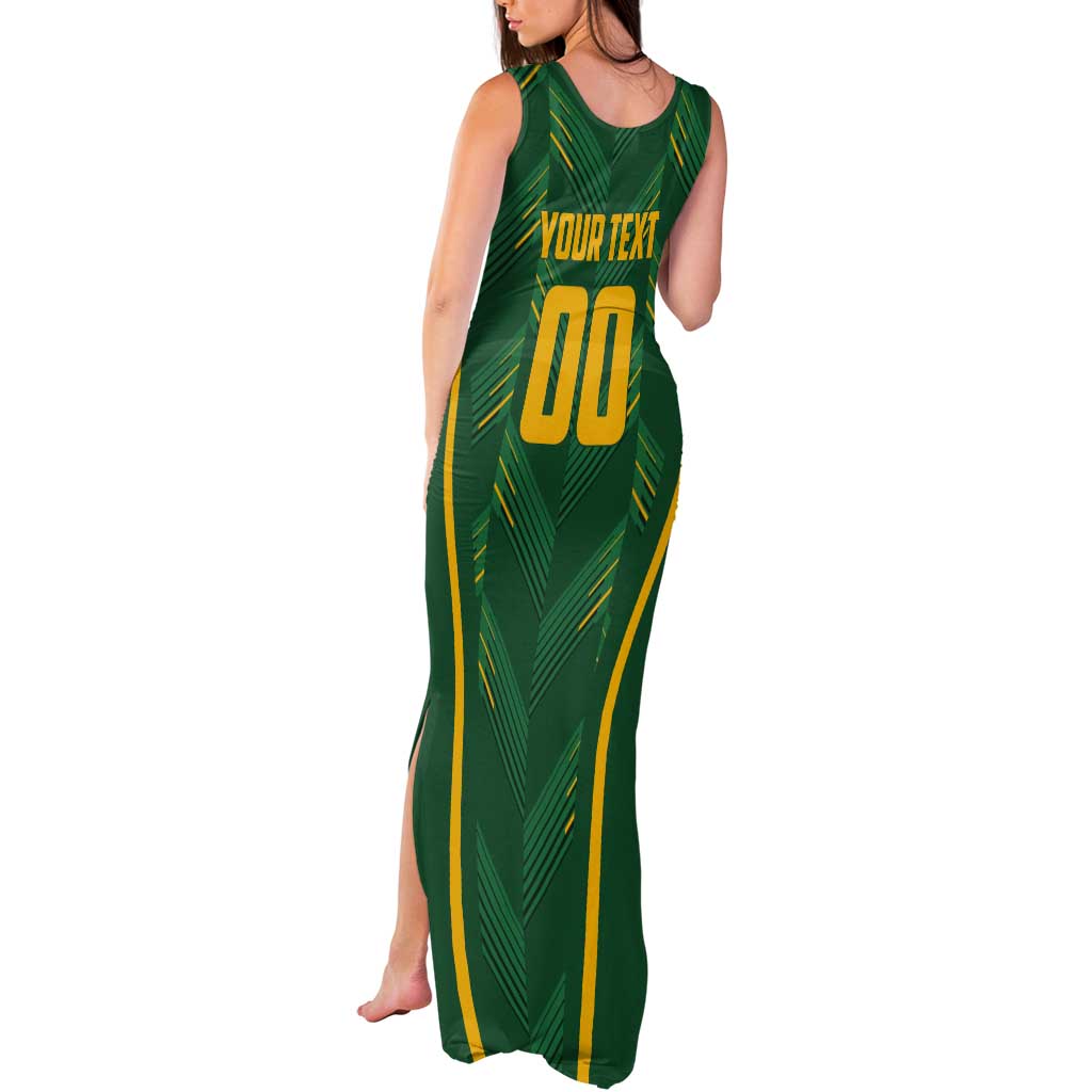 Custom South Africa Cricket Tank Maxi Dress SA Protea Woza Nawe