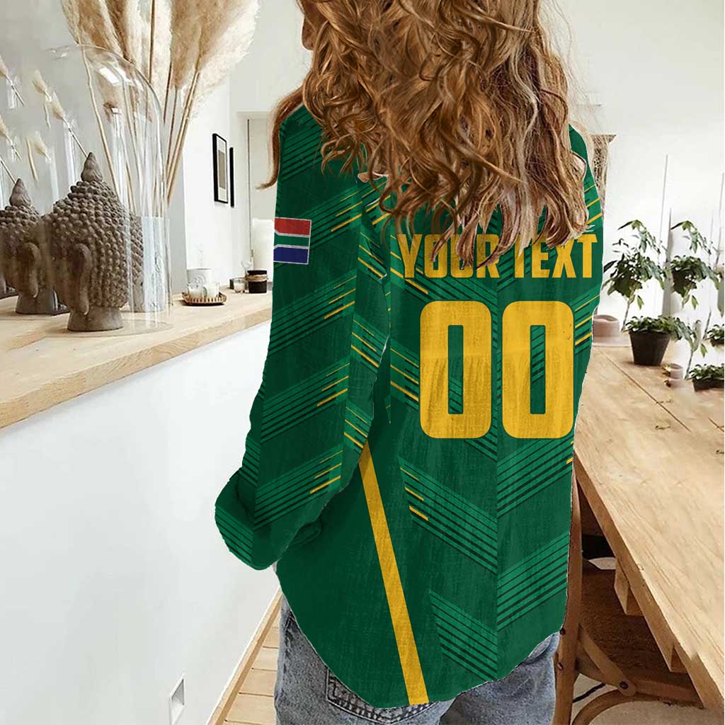 Custom South Africa Cricket Women Casual Shirt SA Protea Woza Nawe