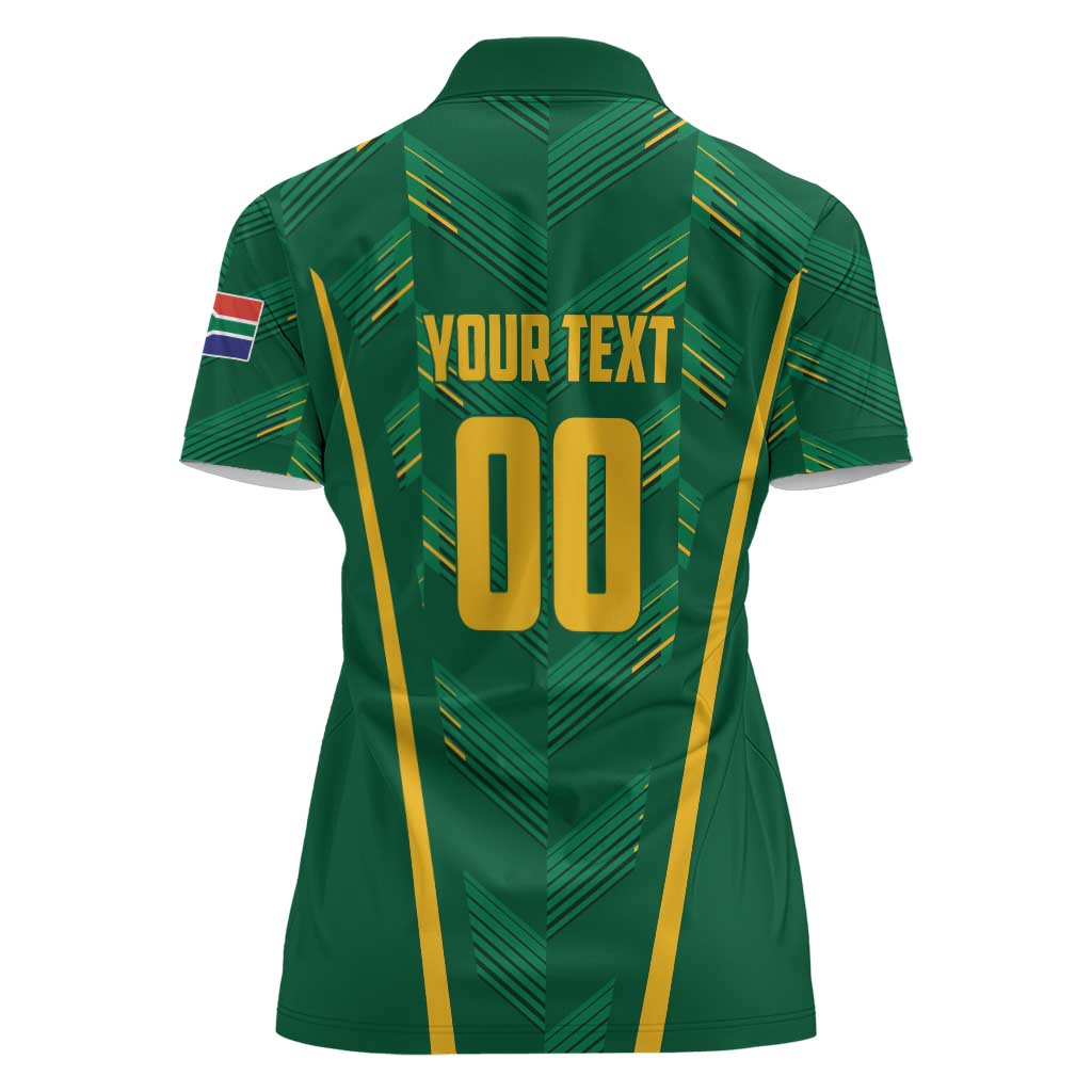 Custom South Africa Cricket Women Polo Shirt SA Protea Woza Nawe