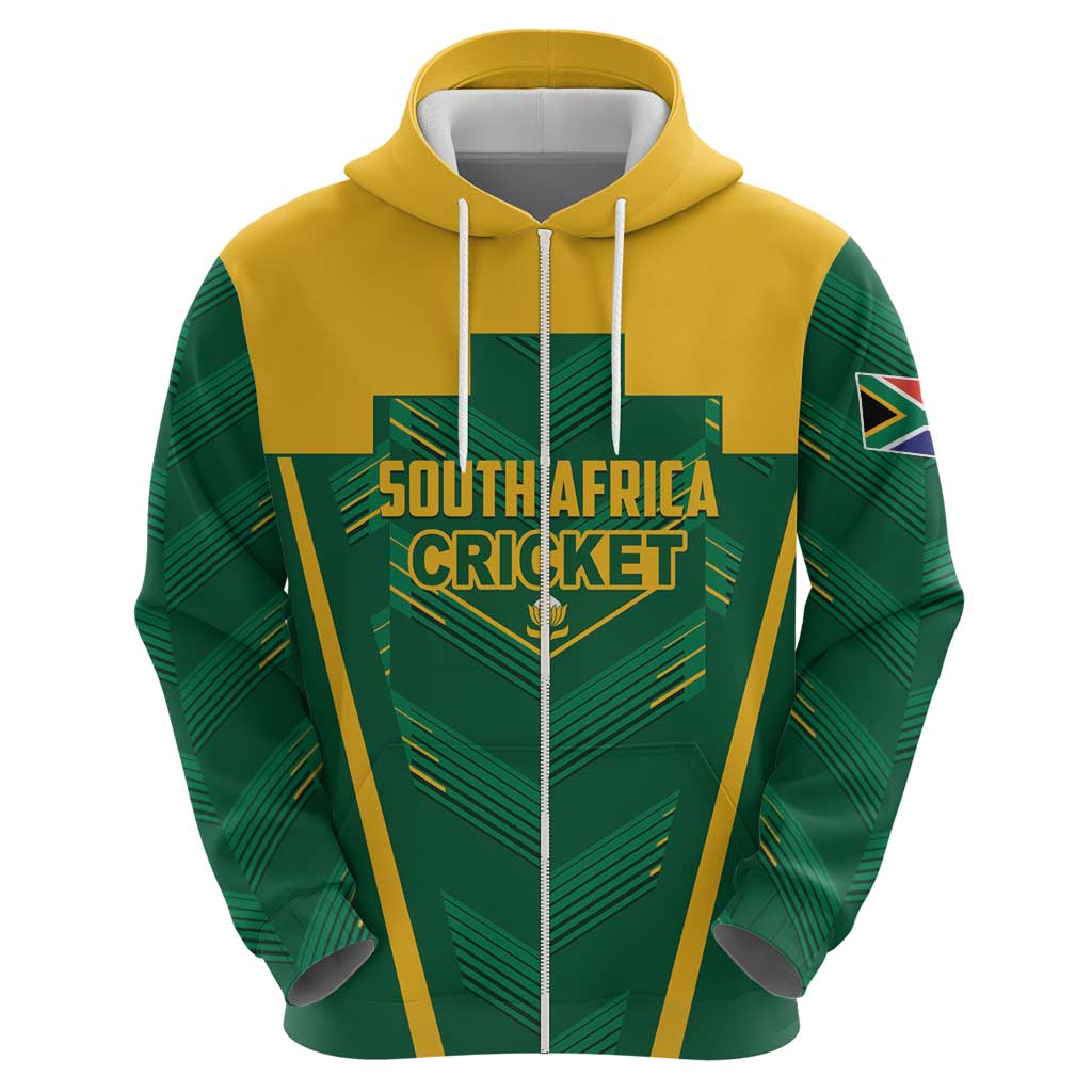Custom South Africa Cricket Zip Hoodie SA Protea Woza Nawe