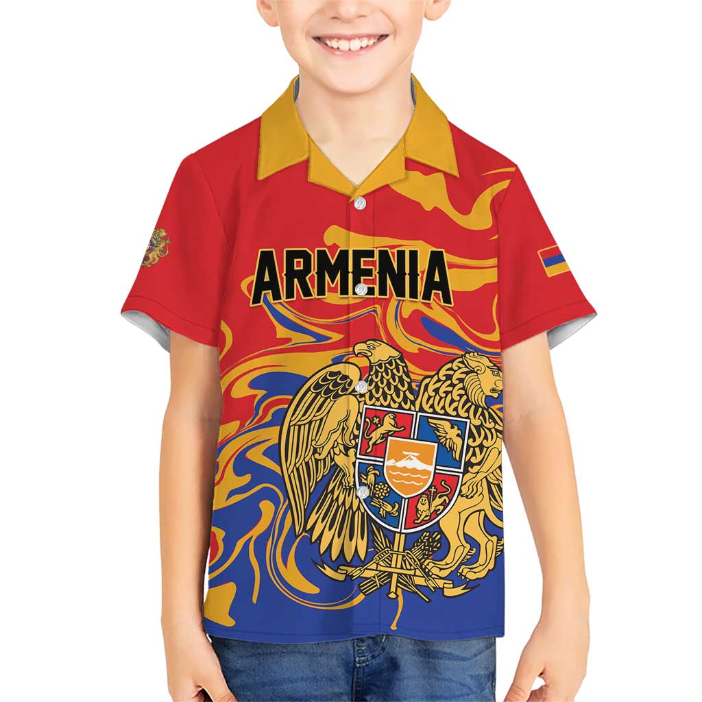 Personalized Republic of Armenia Kid Hawaiian Shirt Hayastani Hanrapetut'yun