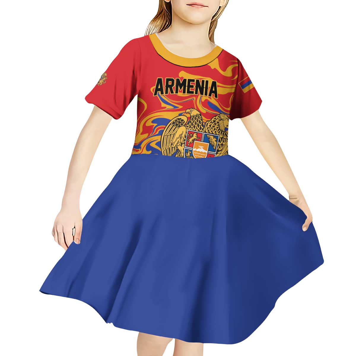 Personalized Republic of Armenia Kid Short Sleeve Dress Hayastani Hanrapetut'yun