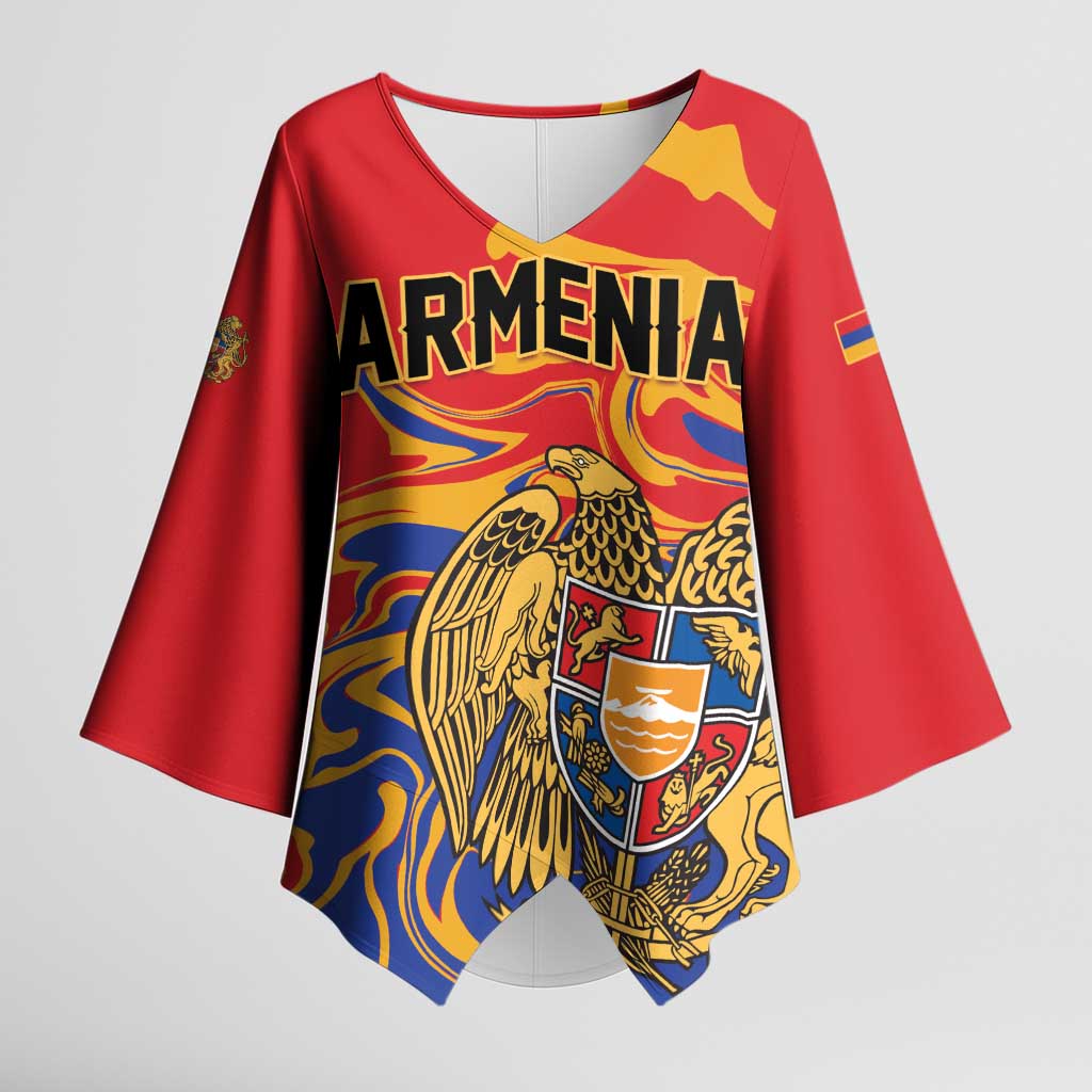 Personalized Republic of Armenia Kimono Sleeve Blouse Hayastani Hanrapetut'yun