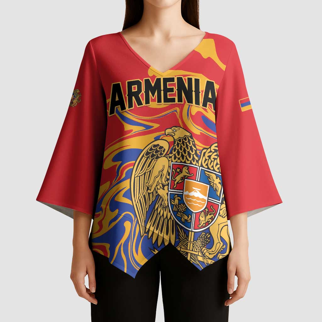 Personalized Republic of Armenia Kimono Sleeve Blouse Hayastani Hanrapetut'yun