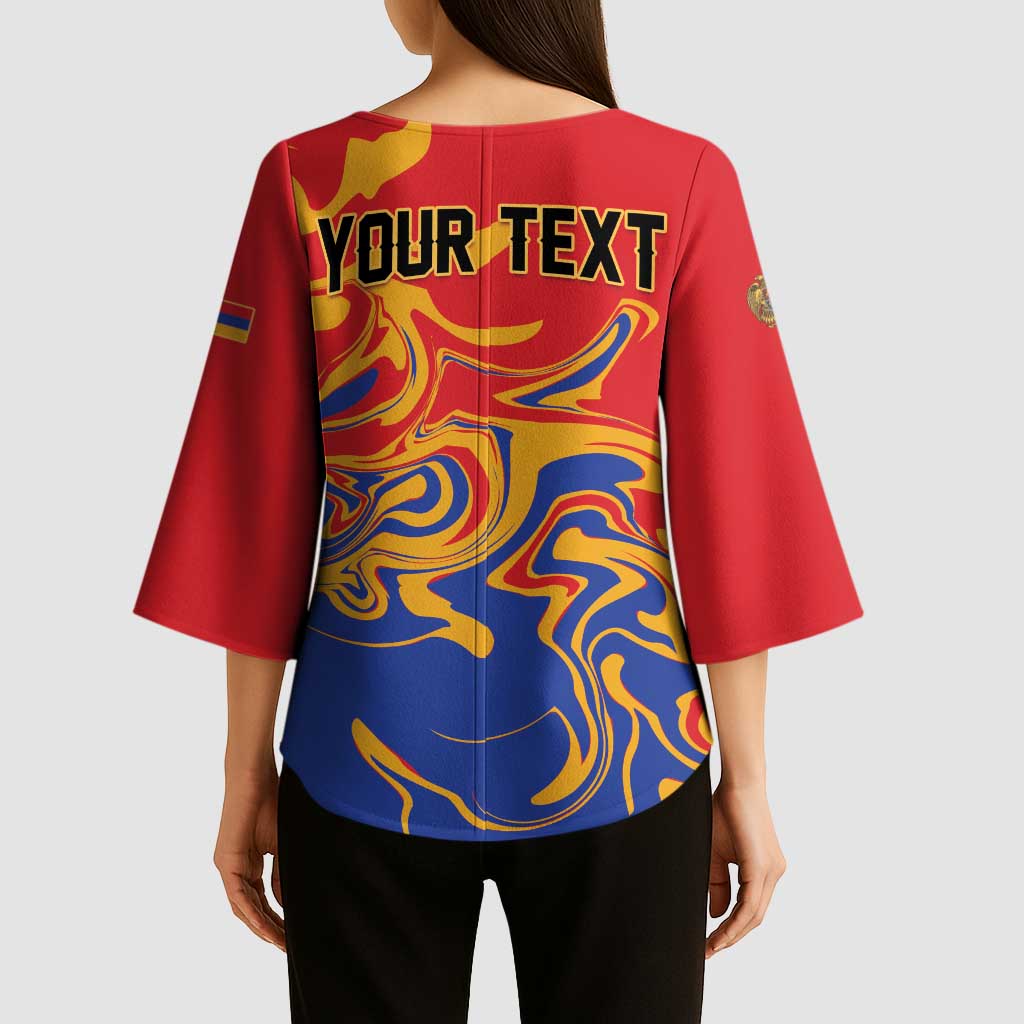 Personalized Republic of Armenia Kimono Sleeve Blouse Hayastani Hanrapetut'yun