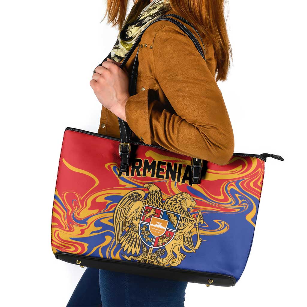 Republic of Armenia Leather Tote Bag Hayastani Hanrapetut'yun