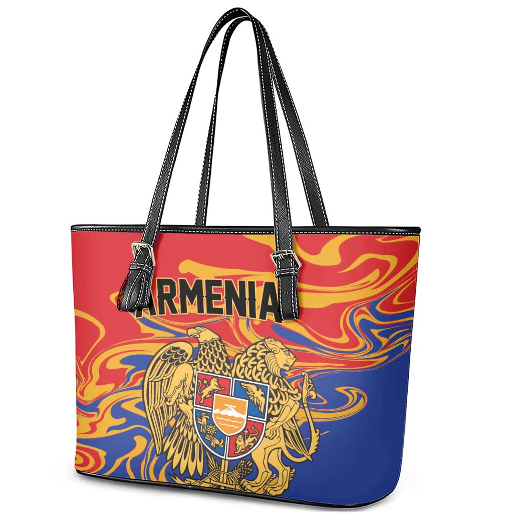 Republic of Armenia Leather Tote Bag Hayastani Hanrapetut'yun