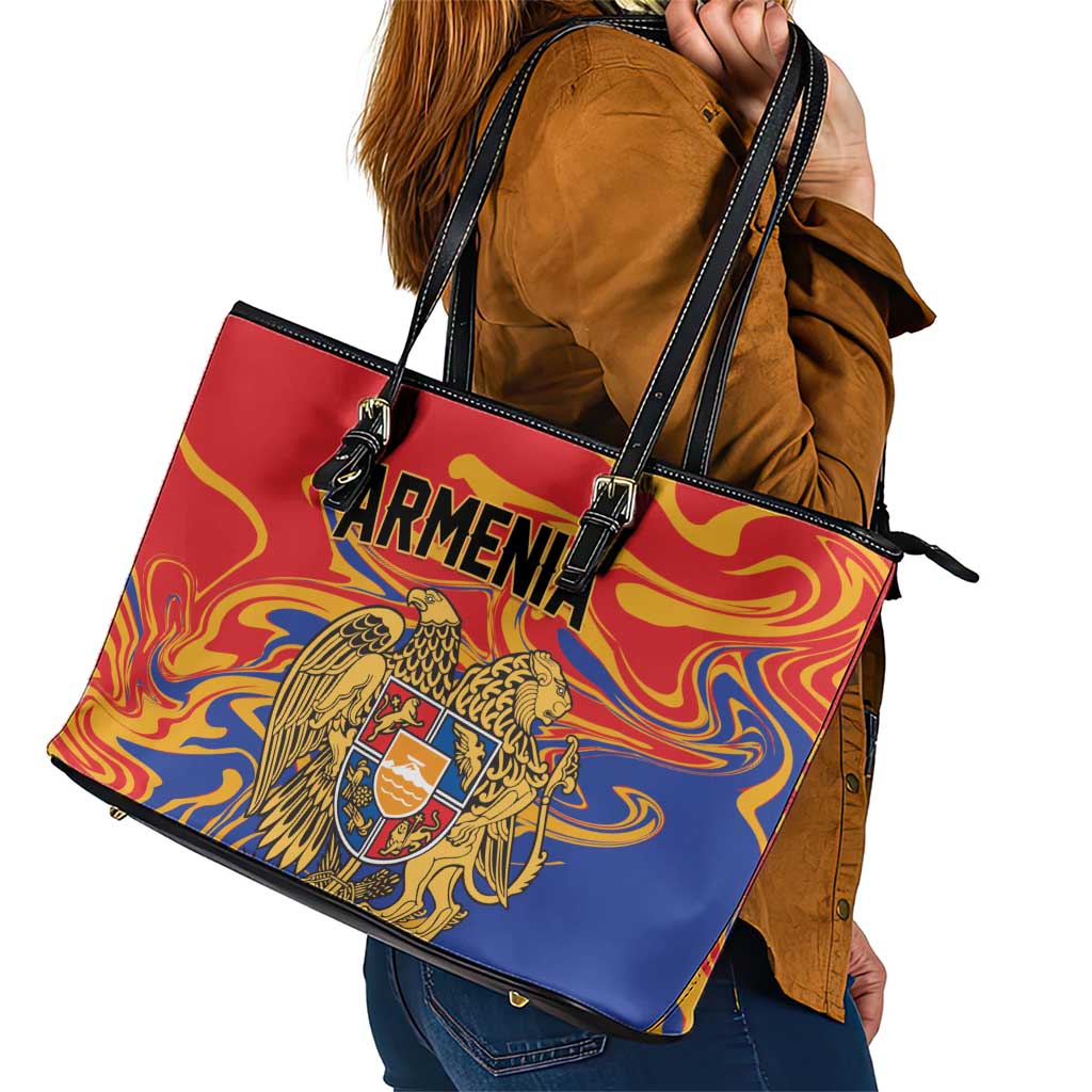 Republic of Armenia Leather Tote Bag Hayastani Hanrapetut'yun