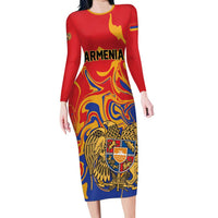 Personalized Republic of Armenia Long Sleeve Bodycon Dress Hayastani Hanrapetut'yun